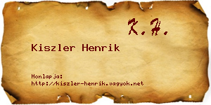Kiszler Henrik névjegykártya