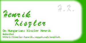 henrik kiszler business card